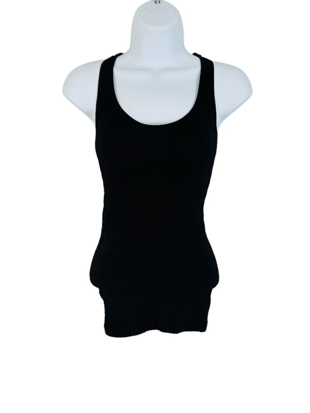 Intimately Free People Women's Size XS/S Textured Racer Open Back Black Top